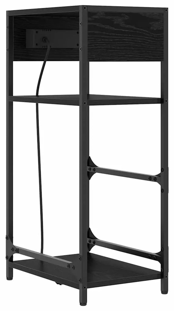 Armário de Cabeceira com gaveta Carvalho preto 40 x 27 x 76 cm