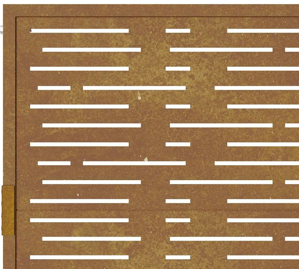 Portão de jardim 105x205 cm aço corten design quadrados