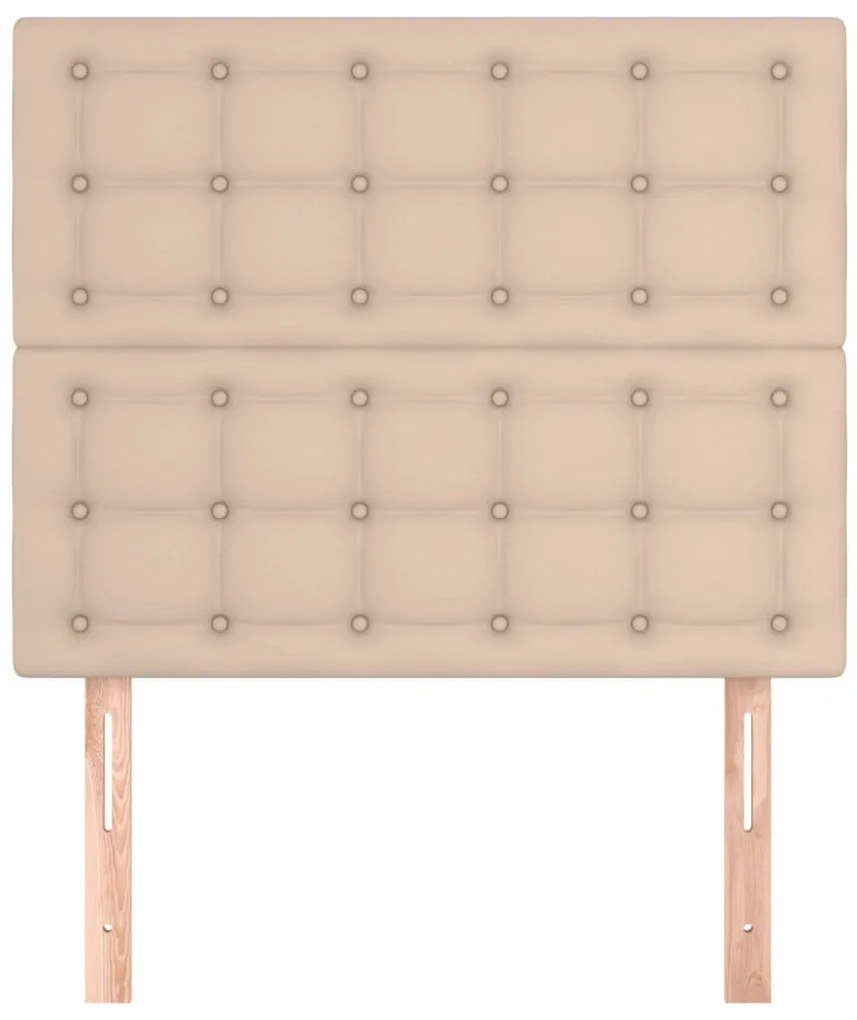 Cabeceira cama 2 pcs couro artificial 100x5x78/88 cm cappuccino