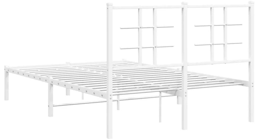 Estrutura de cama com cabeceira 120x200 cm metal branco