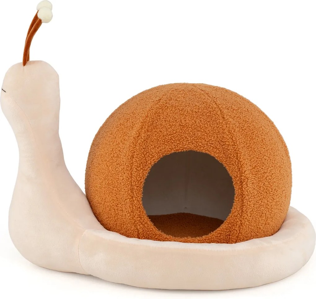 Cama para gatos de interior em forma de caracol 2 em 1, com almofada removível e lavável e base antiderrapante, para cães de pequeno porte e cachorros