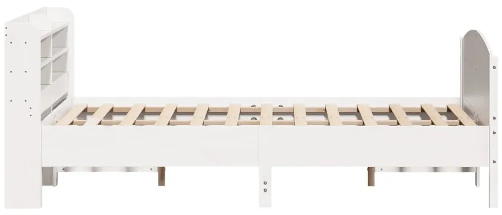 Cama sem colchão 150x200 cm madeira de pinho maciça branco