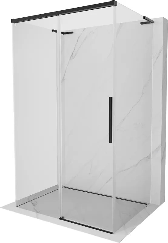 Mexen Rox-3S L cabine de duche de 3 paredes deslizantes 120 x 100 cm, transparente, preta - 8C2L-120-100-70-00-3S