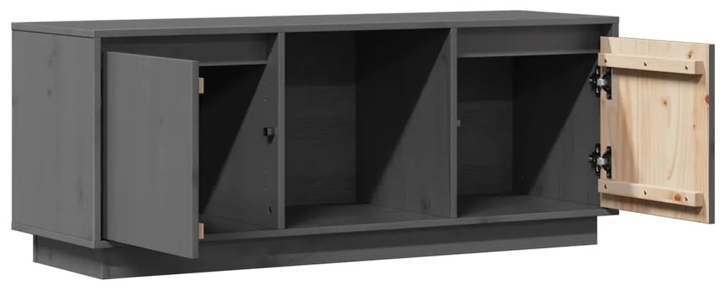 Móvel de TV 110,5x35x44 cm madeira de pinho maciça cinza