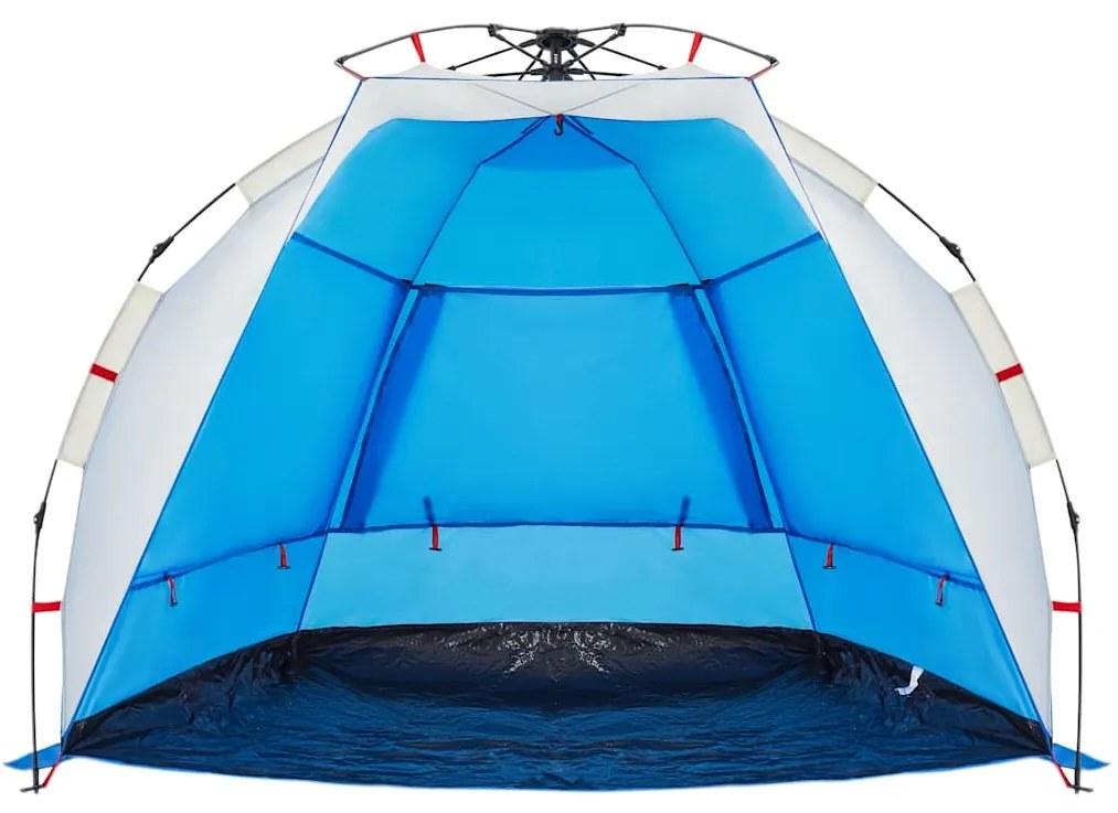 Tenda praia 2 pessoas libertação rápida impermeável azul ciano