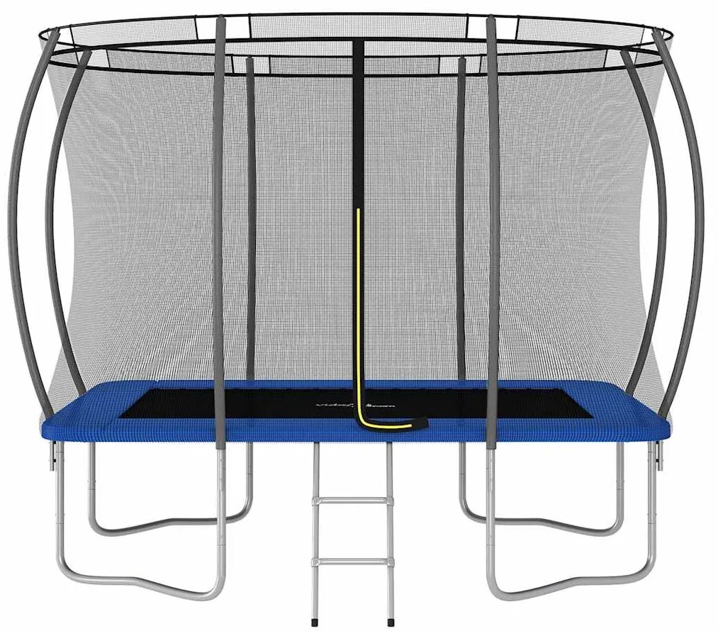 Conjunto de trampolim retangular 274x183x76 cm 150 kg