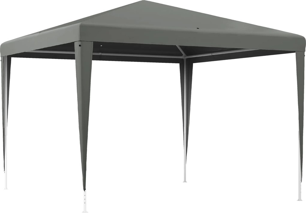 Outsunny Tenda Desmontável de Jardim 3x3 m Tenda para Exteriores com 4 Orifícios de Drenagem e Tubos de Aço Cinzento | Aosom Portugal