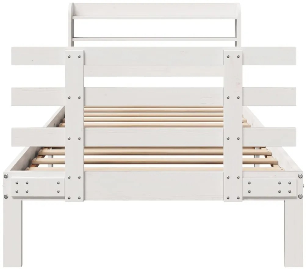 Estrutura de cama c/ cabeceira sem colchão 100x200 cm branco