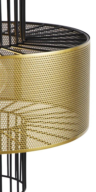 Candeeiro de suspensão design dourado com preto 30 cm - Tess Design