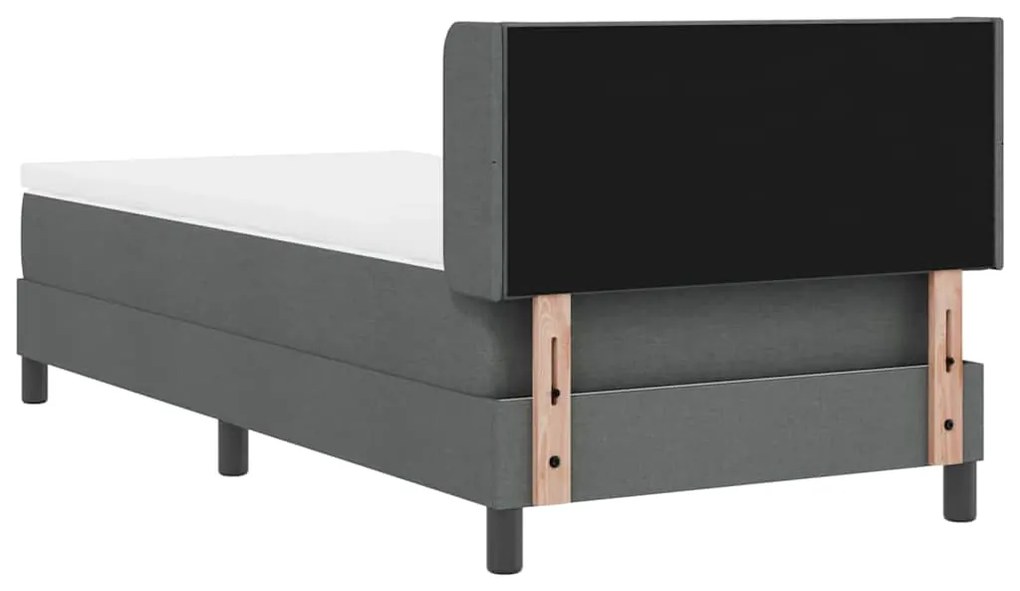 Cama Box com Colchão – Cinza Escuro – 90 x 190 cm – Tecido