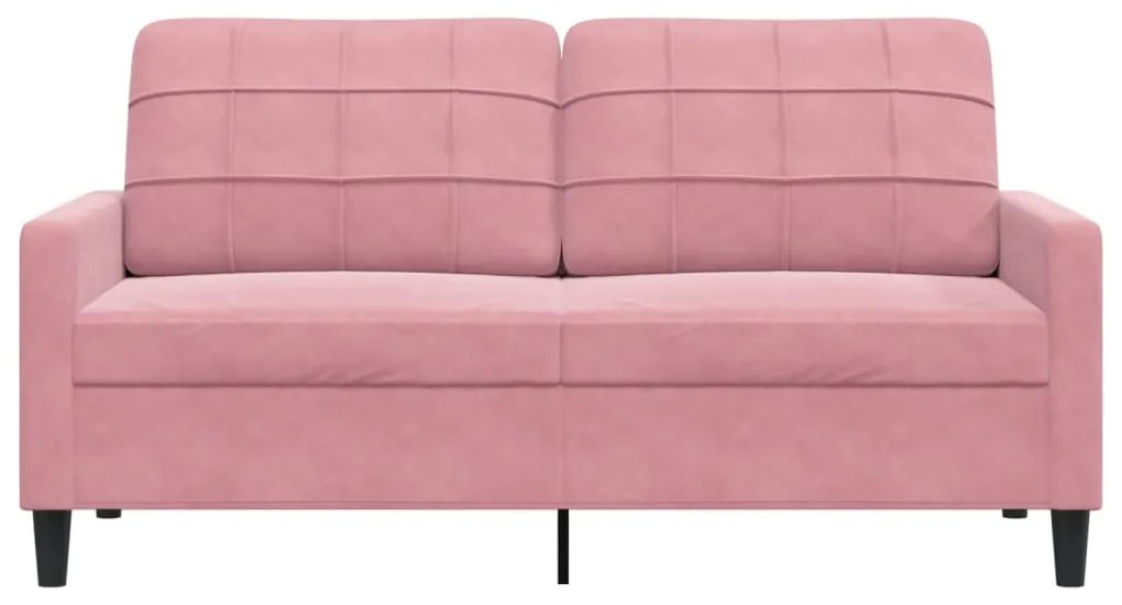 Sofá de 2 lugares veludo 140 cm rosa