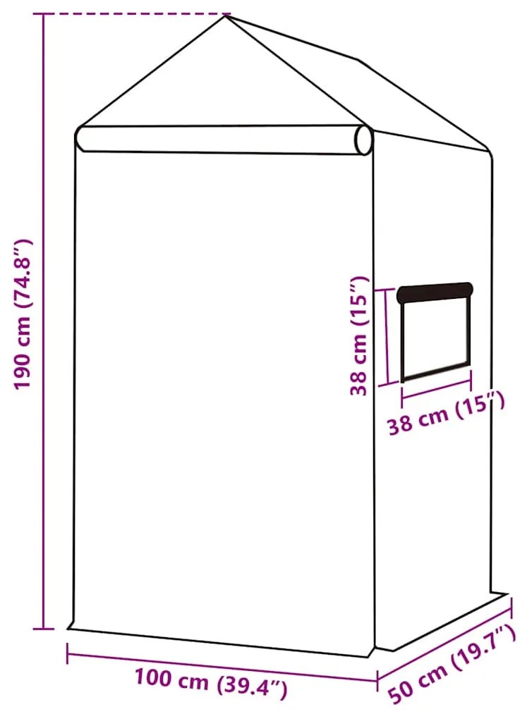 Cobertura de substituição p/ estufas 0,5 m² 50x100x190 cm verde