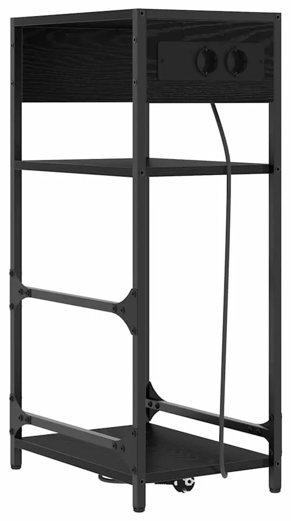 Armário de Cabeceira com gaveta Carvalho preto 40 x 27 x 76 cm