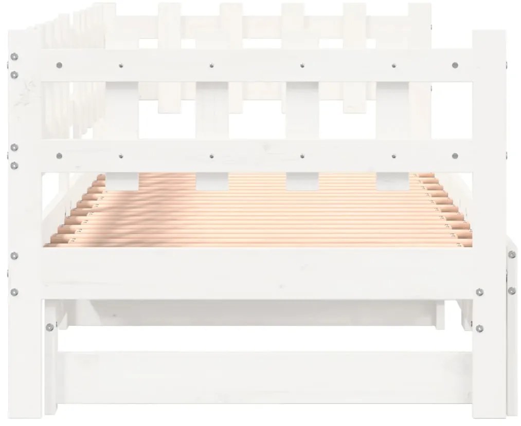 Estrutura sofá-cama de puxar 2x(90x190) cm pinho maciço branco