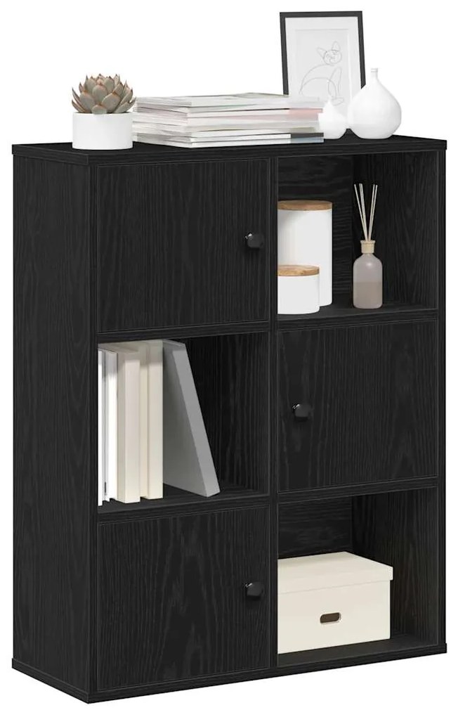 vidaXL Estante 60x24x76,5 cm derivados de madeira carvalho preto