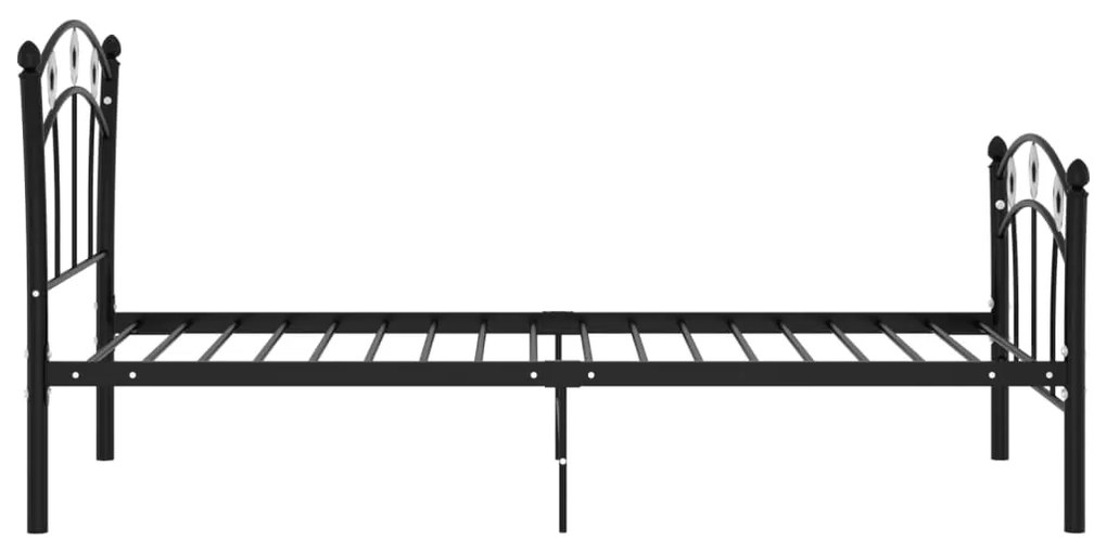 Estrutura de cama com design de futebol 90x200 cm metal preto