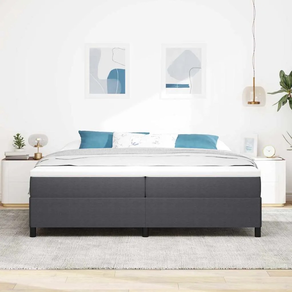 Estrutura de Cama vidaXL Cinza Escuro 200x200 cm Tecido Cotelê