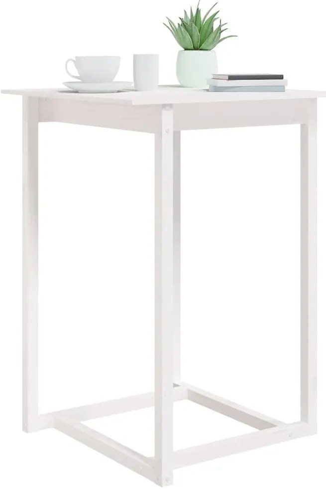 Mesa de bar 80x80x110 cm madeira de pinho maciça branco