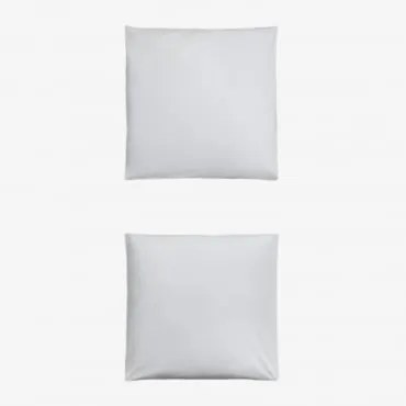 Pack De 2 Fronhas Em Algodão Percal De 180 Fios Lesia Branco & 60 X 60 Cm - Sklum