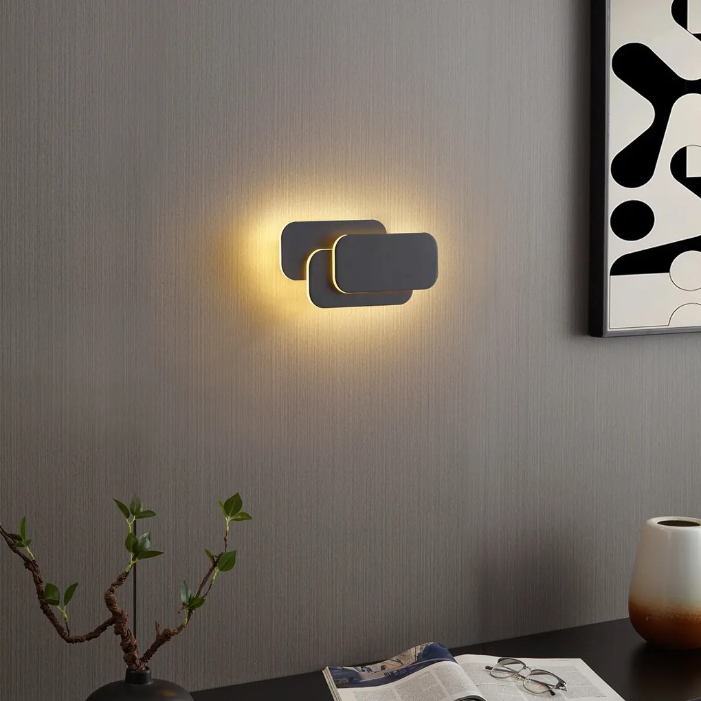 Candeeiro de Parede Moderno Preto Incl. LED Regulável em 3 Níveis - Dias