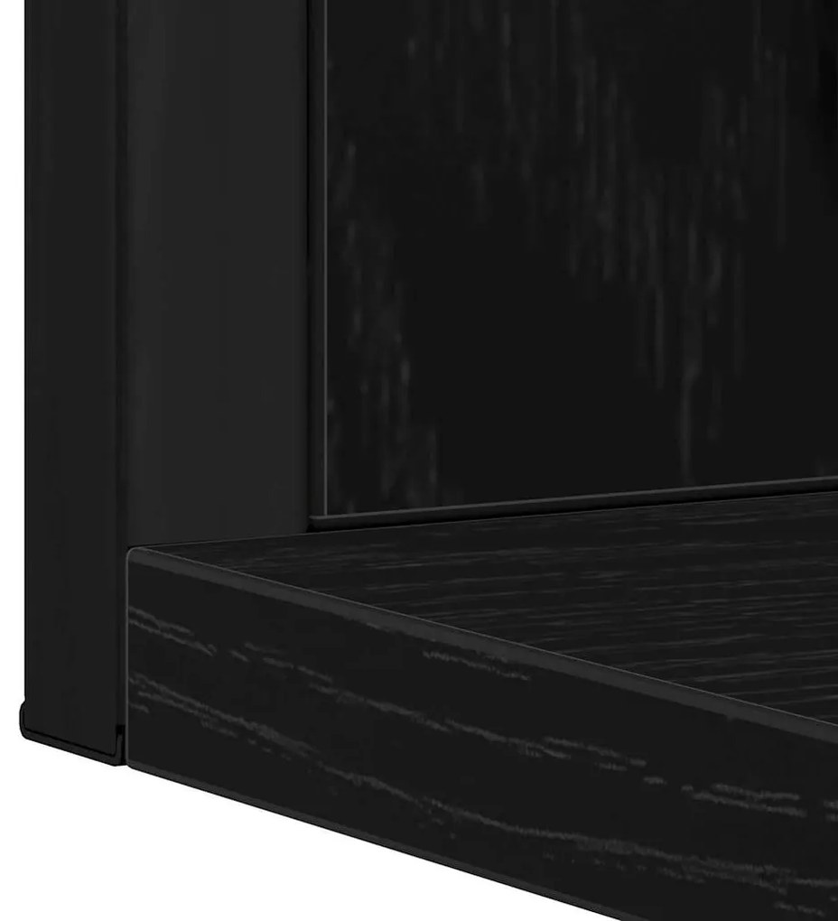 Espelho de Banheiro vidaXL Preto Carvalho 50x12x60 cm Madeira Engenhar