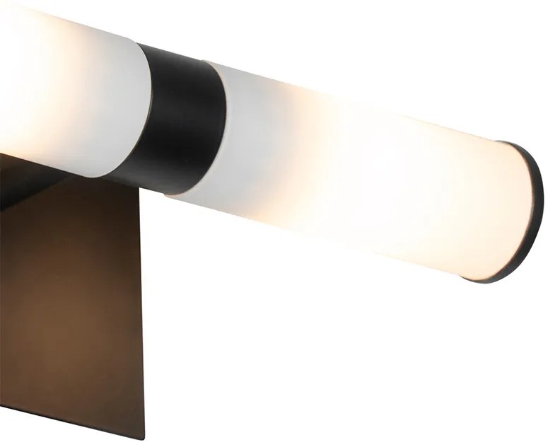 Candeeiro de parede moderno para casa de banho preto IP44 2 luzes - Bath Moderno