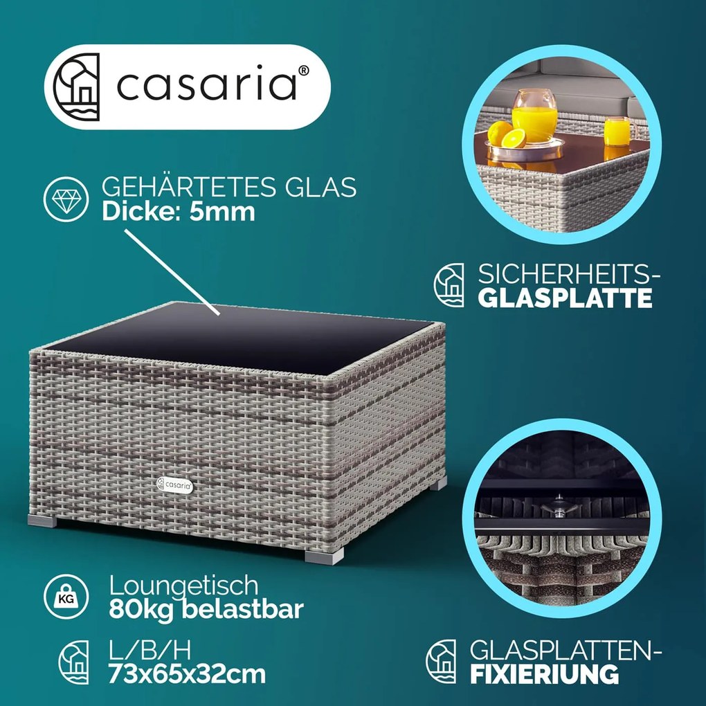 Conjunto de sofás de jardim em polyrattan com almofadas grossas para o encosto cinzento/antracite