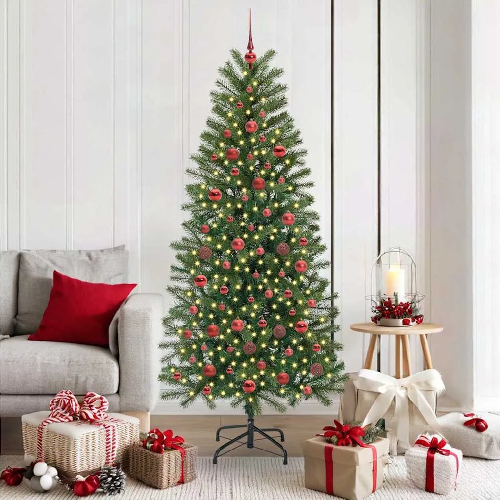 vidaXL Árvore de Natal Artificial com 300 LEDs Verde 180 cm PE e PVC