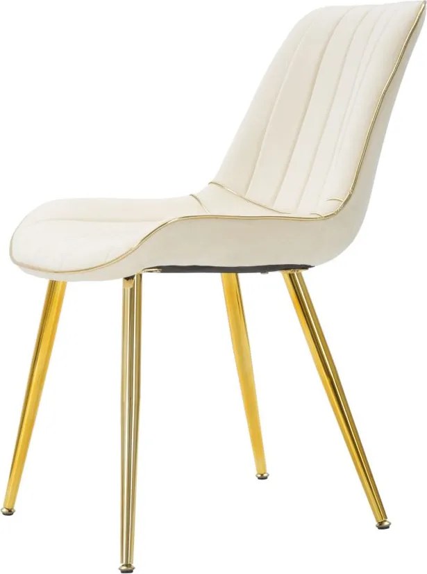 CONJUNTO 2 CADEIRAS PARIS CREME E DOURADO 51X59X79 CM