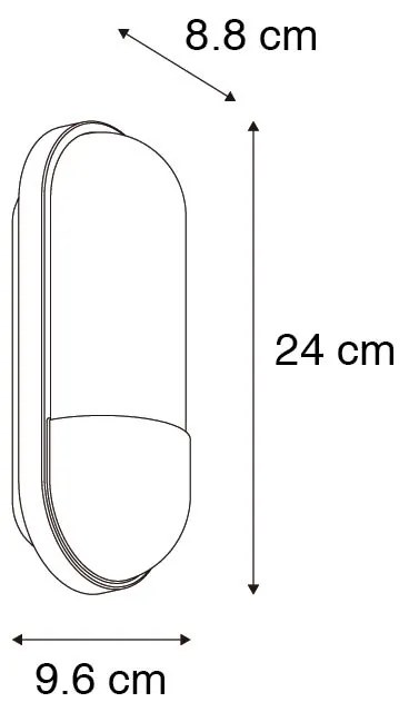 Candeeiro de parede exterior moderno preto IP54 - Stockholm Moderno