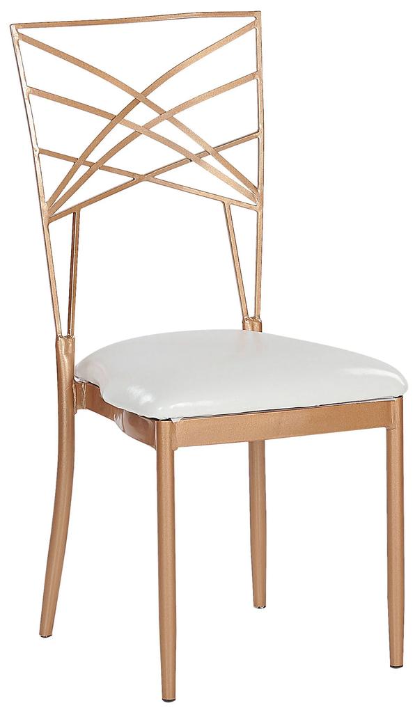 Conjunto de 2 cadeiras de jantar em metal rosa dourado GIRARD Beliani