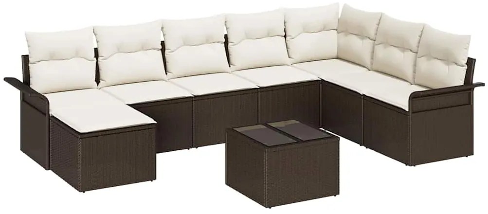 Conjunto de Sofá de Jardim vidaXL de 8 peças com Almofadas Rattan Poly