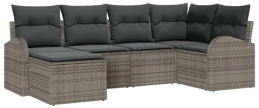 Conjunto de Sofá de Jardim vidaXL de 6 Peças com Almofadas Cinza de Ra