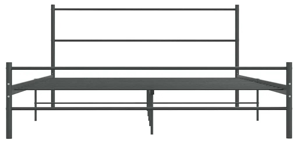 Estrutura de cama sem colchão 140x200 cm metal cinzento