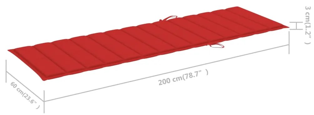 Espreguiçadeira de jardim com mesa e almofadão acácia maciça