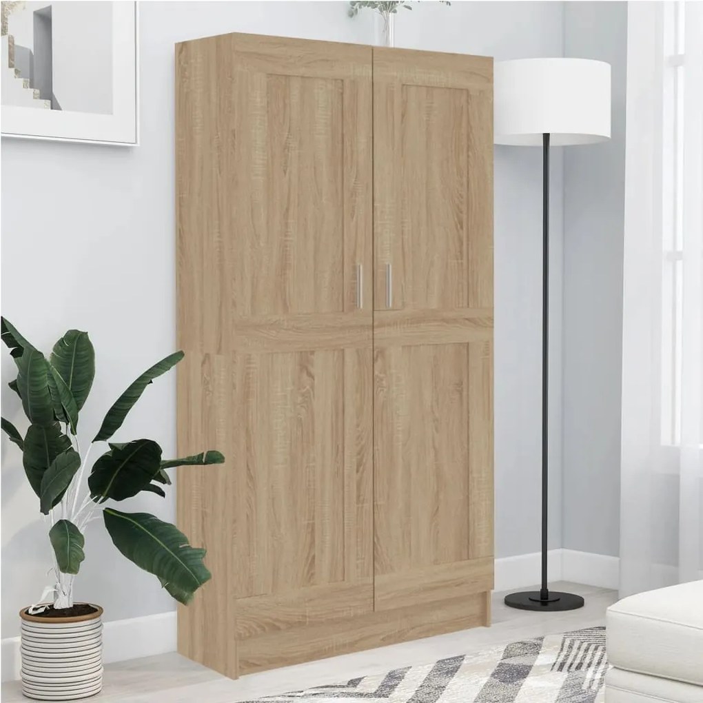 802726 vidaXL Estante 82,5x30,5x150 cm contraplacado carvalho sonoma