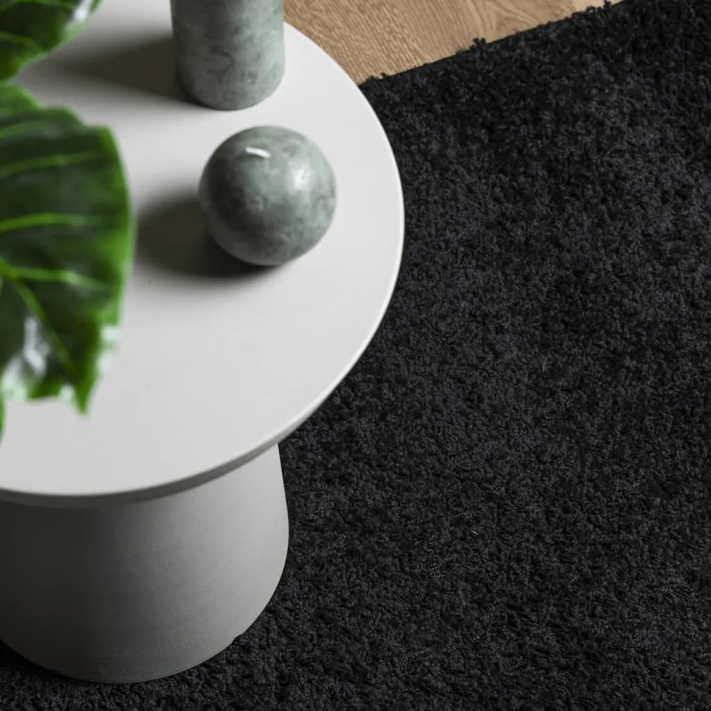 Tapete shaggy de pelo alto PAMPLONA 120x170 cm preto