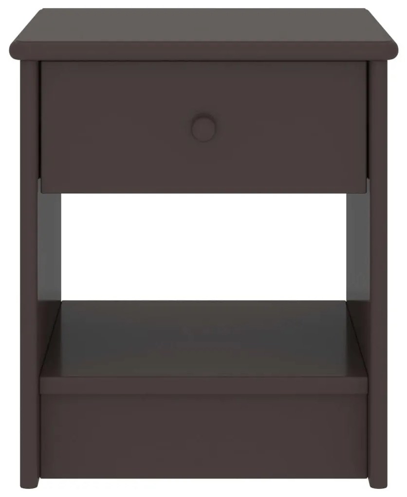 Mesa de cabeceira 35x30x40 cm pinho maciço castanho-escuro