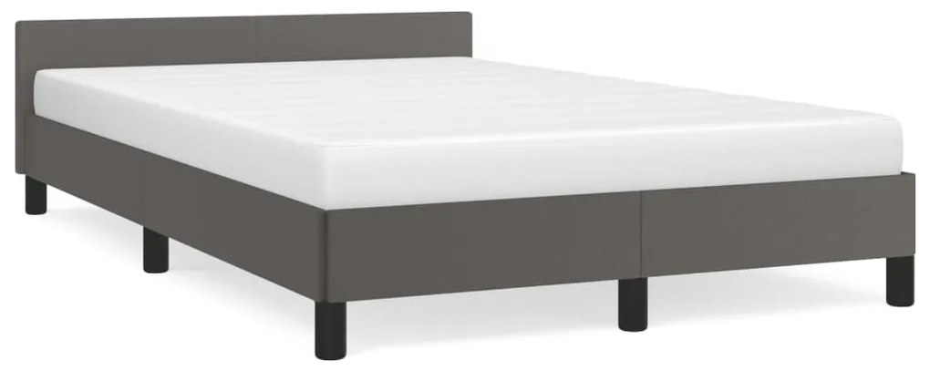 vidaXL Estrutura de cama sem colchão 120x190cm couro do falso cinzento