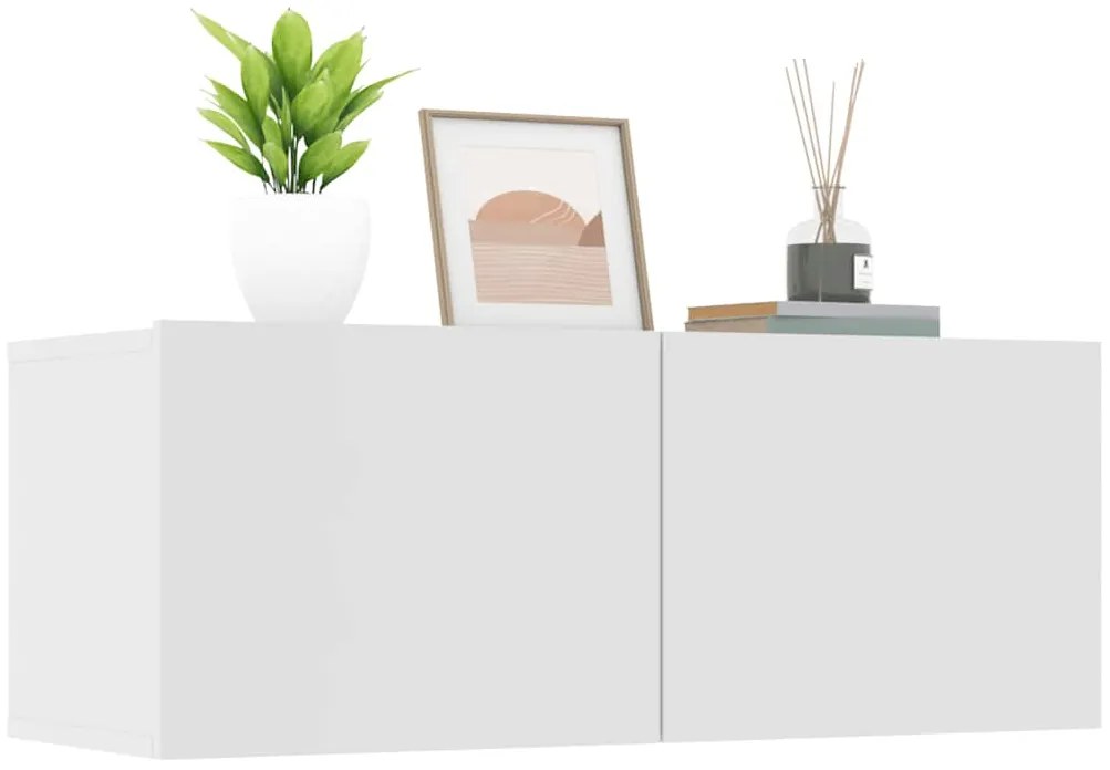Móveis TV 2pcs 80x30x30cm derivados de madeira branco