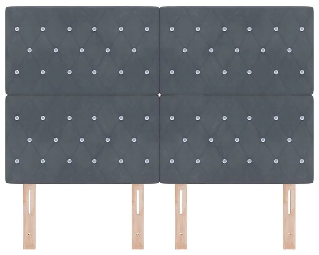 Cabeceira LED com luzes de tira LED Losangos com cabeceira Cinza Escur