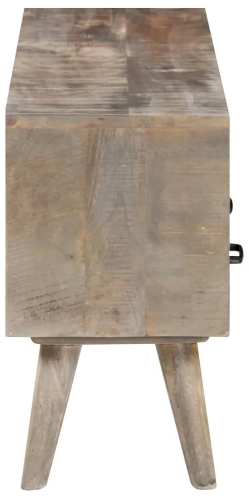 Móvel TV 130x35x51 cm madeira mangueira áspera maciça cinzento