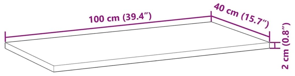 Prateleira flutuante 2pcs 100x40x2cm acácia maciça não tratada