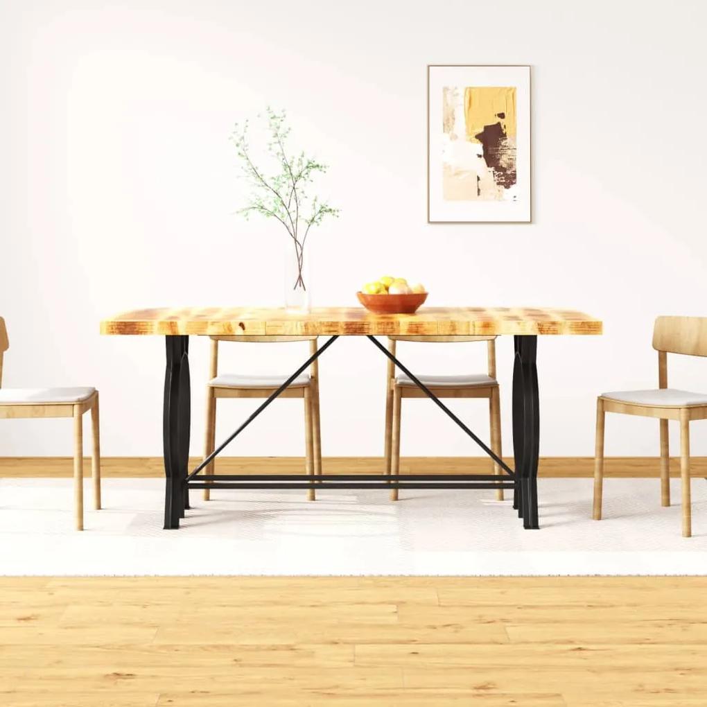 Mesa de jantar madeira de mangueira maciça áspera 180 cm