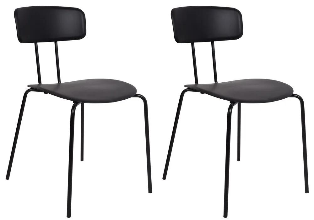Conjunto de 2 cadeiras de jantar pretas SIBLEY Beliani
