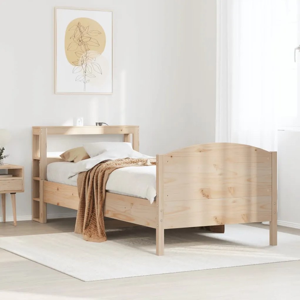 Cama sem colchão 75x190 cm madeira de pinho maciça