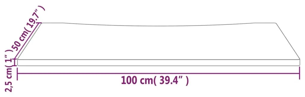 Tampo de secretária 100x50x2,5 cm pinho maciço branco