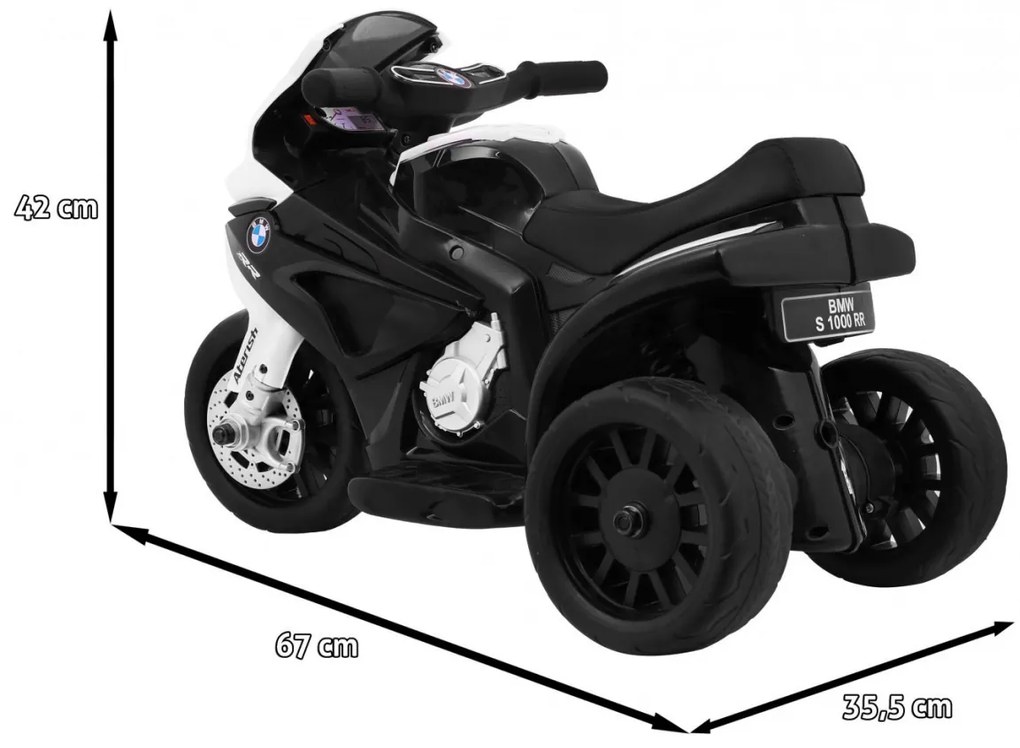 Mota elétrica para crianças 6V BMW S1000 RR MINI 1 a 3 anos Preta