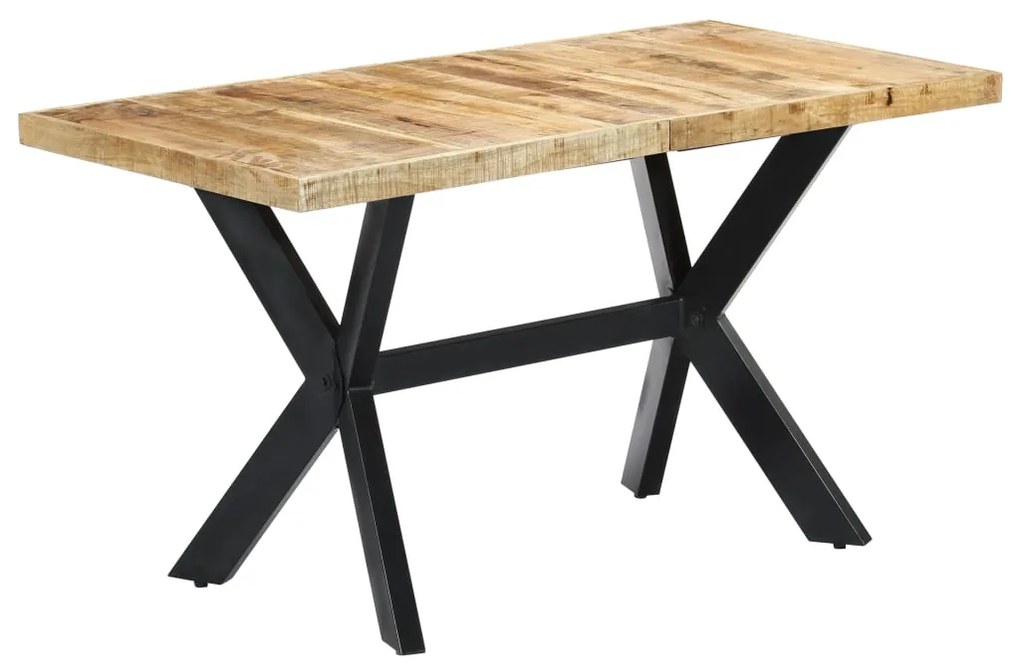 Mesa de jantar 140x70x75 cm madeira de mangueira maciça áspera