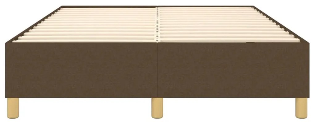 Estrutura de cama sem colchão 140x190 cm tecido castanho-escuro